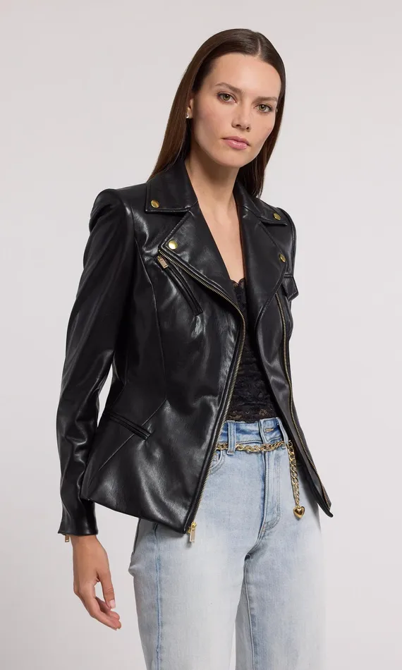 Generation Love Clothing Selah Vegan Leather Moto Jacket Black Women Outerwear