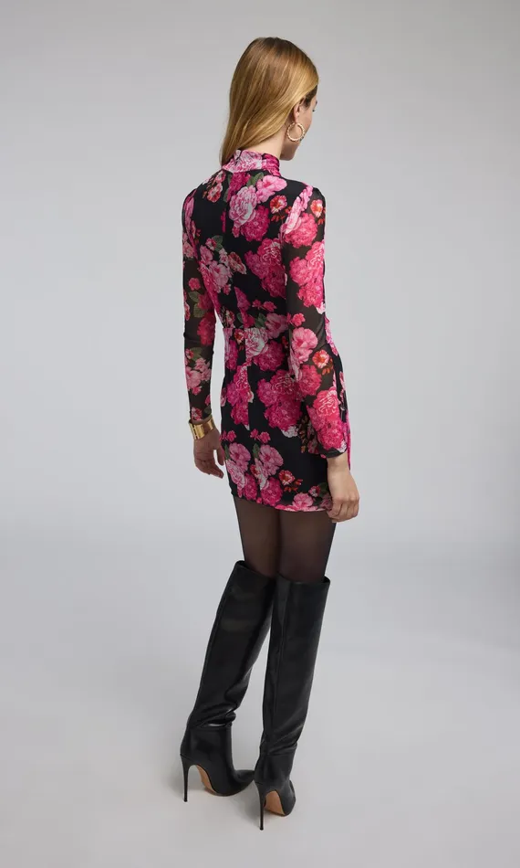 Generation Love Clothing Talulla Floral Mesh Mini Dress Black Floral Fantasy Women Dresses