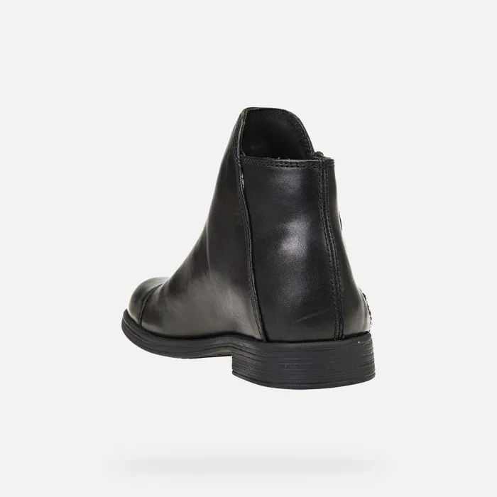 Geox Ankle Boots AGATA C Leather Ankle Boots Black Junior Girl Geox Black 8211 Kids