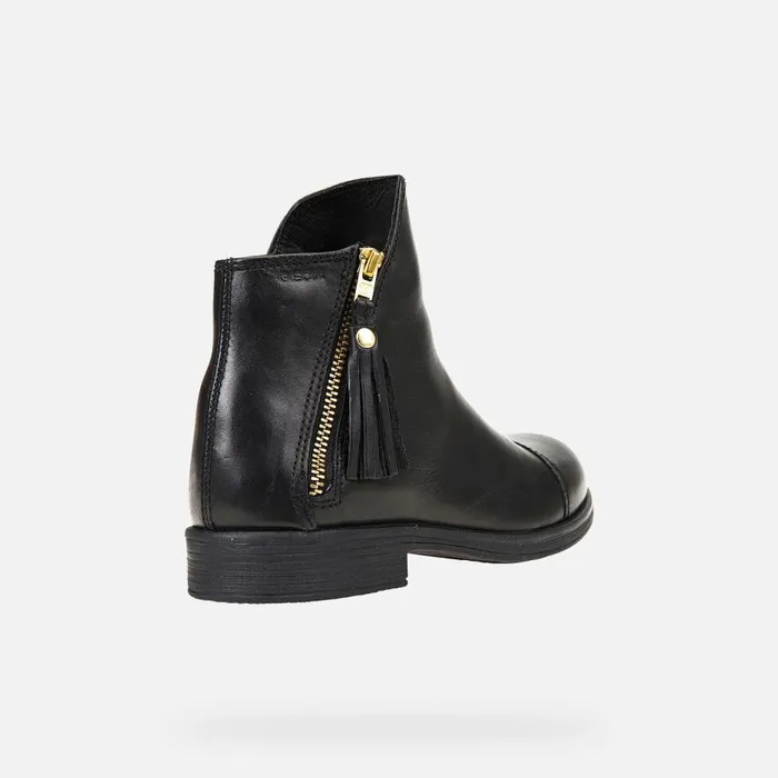 Geox Ankle Boots AGATA C Leather Ankle Boots Black Junior Girl Geox Black 8211 Kids