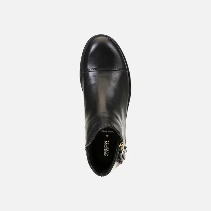 Geox Ankle Boots AGATA C Leather Ankle Boots Black Junior Girl Geox Black 8211 Kids