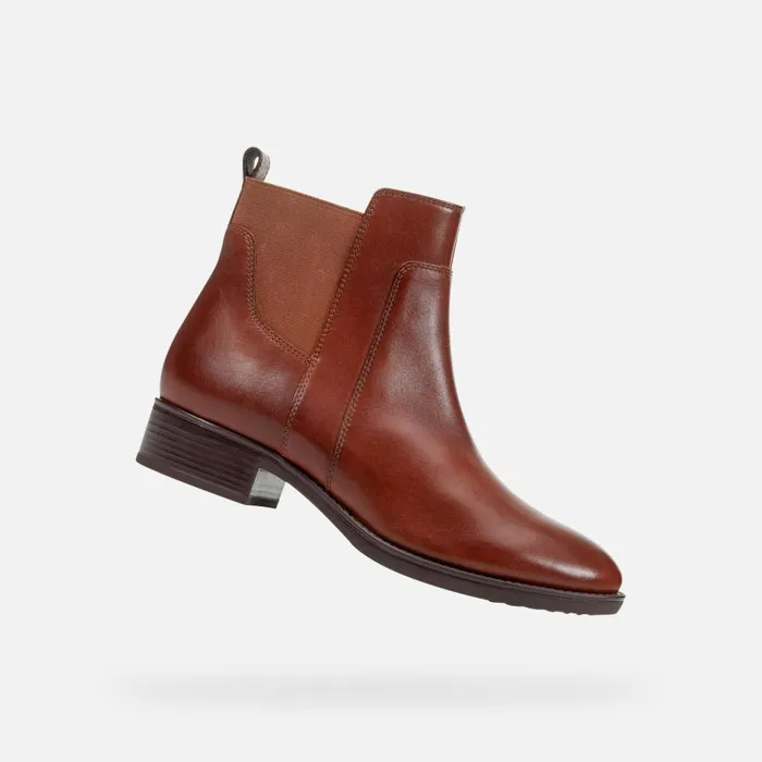 Geox Ankle Boots FELICITY Woman Chestnut Ankle Boots FW21 Geox Brown 8211 Woman