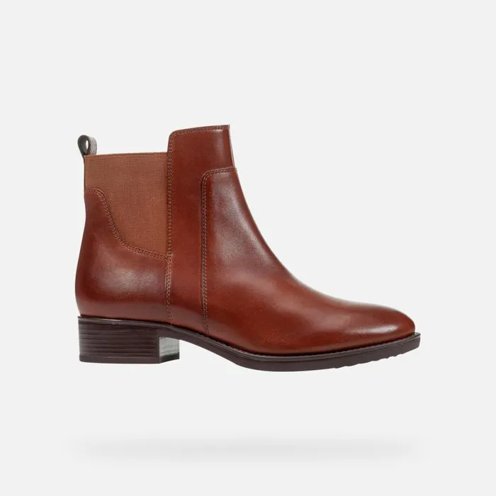 Geox Ankle Boots FELICITY Woman Chestnut Ankle Boots FW21 Geox Brown 8211 Woman