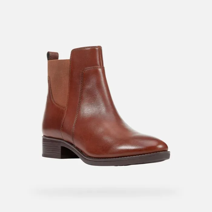 Geox Ankle Boots FELICITY Woman Chestnut Ankle Boots FW21 Geox Brown 8211 Woman