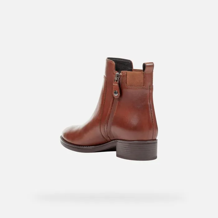 Geox Ankle Boots FELICITY Woman Chestnut Ankle Boots FW21 Geox Brown 8211 Woman