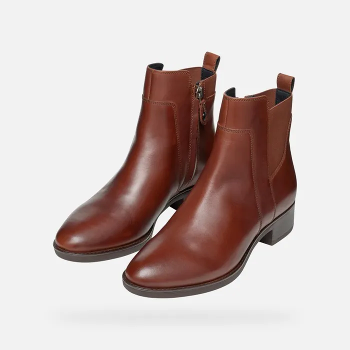 Geox Ankle Boots FELICITY Woman Chestnut Ankle Boots FW21 Geox Brown 8211 Woman