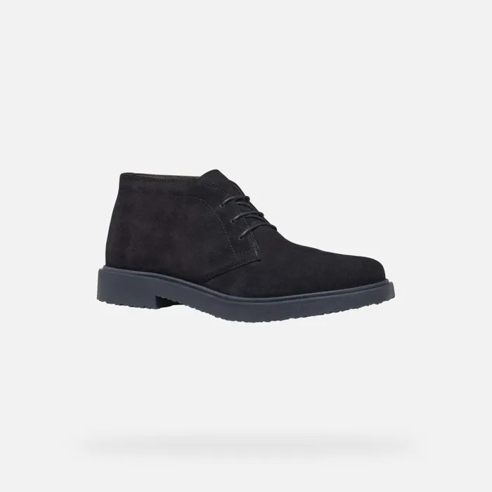 Geox Ankle Boots MASSIMIANO MAN Navy Suede Ankle Boots Navy 8211 Man