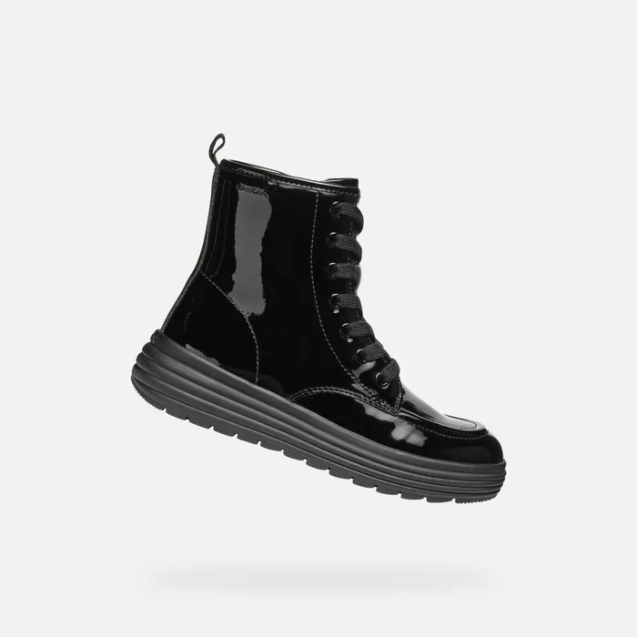 Geox Ankle Boots PHAOLAE GIRL Black Ankle Boots With Laces Black 8211 Kids