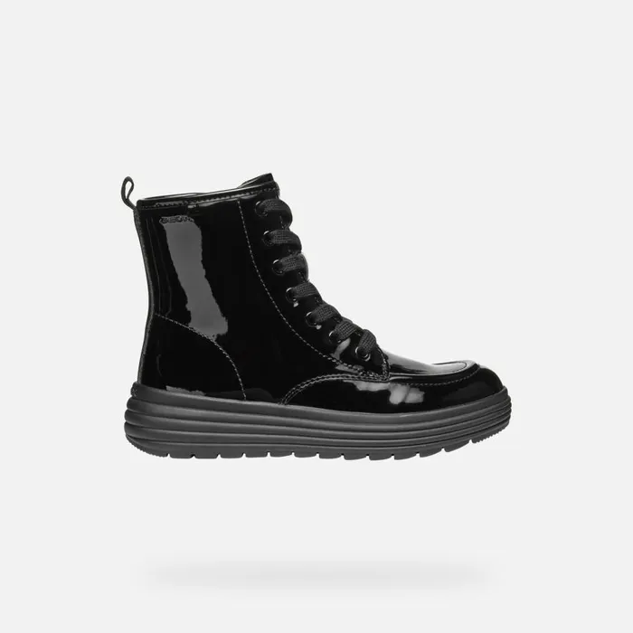 Geox Ankle Boots PHAOLAE GIRL Black Ankle Boots With Laces Black 8211 Kids