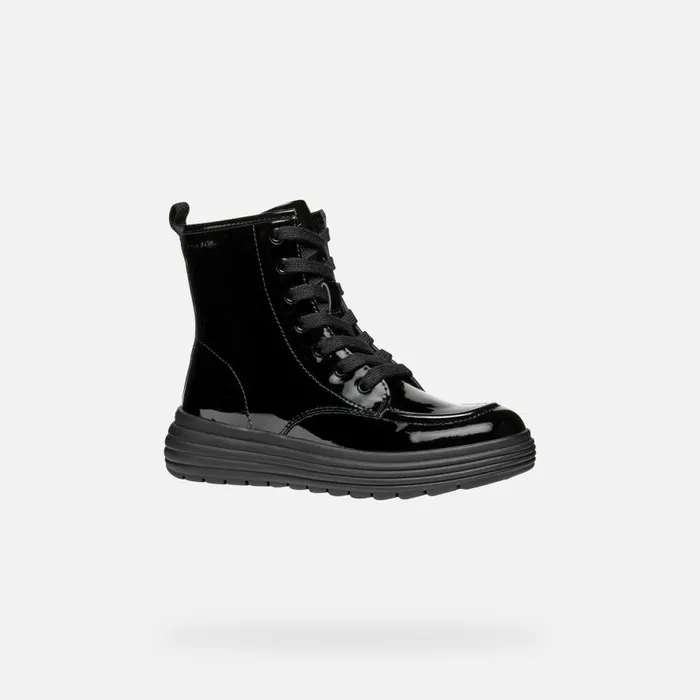 Geox Ankle Boots PHAOLAE GIRL Black Ankle Boots With Laces Black 8211 Kids