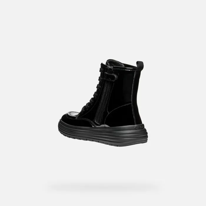 Geox Ankle Boots PHAOLAE GIRL Black Ankle Boots With Laces Black 8211 Kids