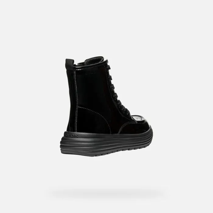 Geox Ankle Boots PHAOLAE GIRL Black Ankle Boots With Laces Black 8211 Kids