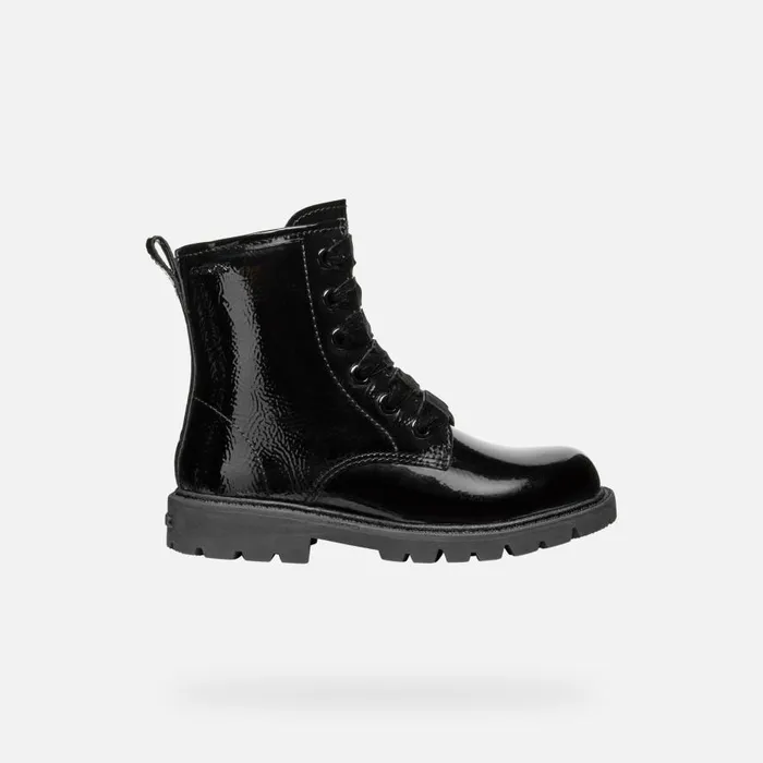 Geox Ankle Boots SHAYLAX GIRL Black Ankle Boots With Laces Black 8211 Kids