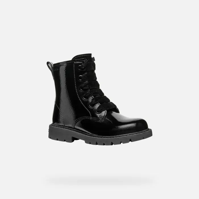Geox Ankle Boots SHAYLAX GIRL Black Ankle Boots With Laces Black 8211 Kids