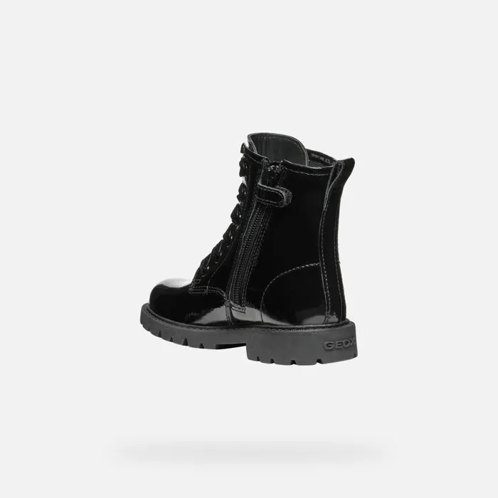 Geox Ankle Boots SHAYLAX GIRL Black Ankle Boots With Laces Black 8211 Kids
