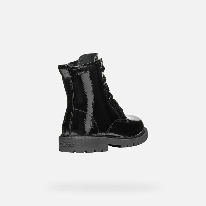 Geox Ankle Boots SHAYLAX GIRL Black Ankle Boots With Laces Black 8211 Kids