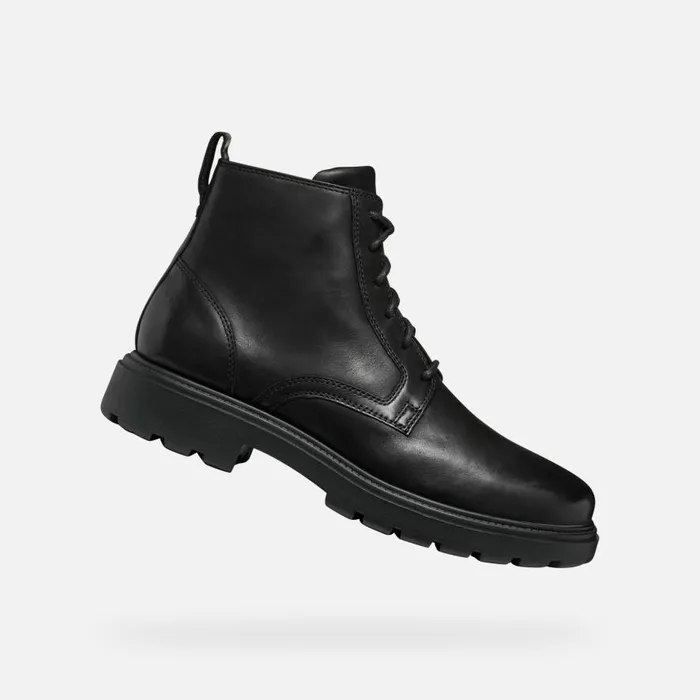 Geox Ankle Boots SPHERICA EC7 MAN Black Ankle Boots With Laces Black 8211 Man