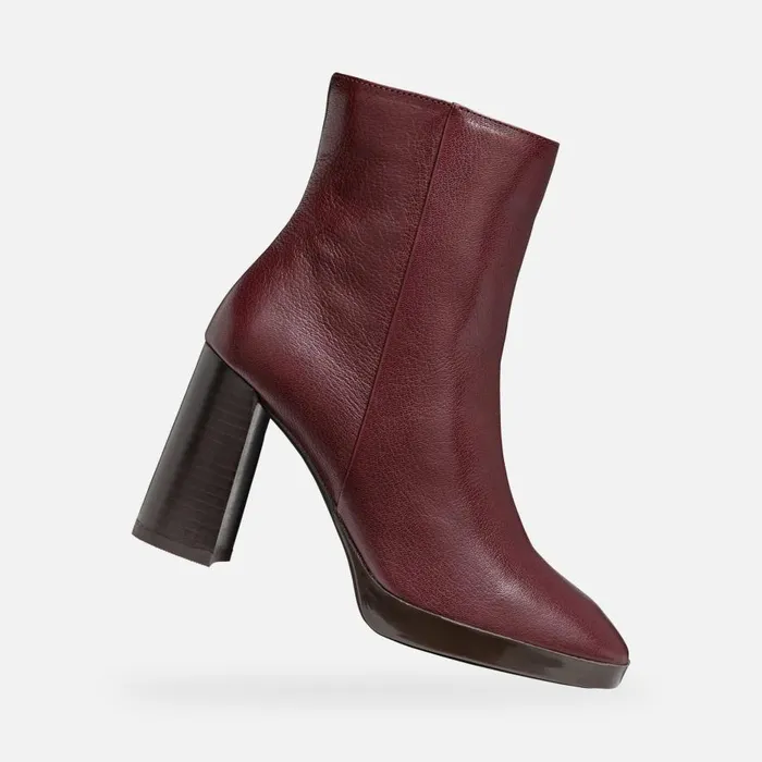 Geox Ankle Boots TEULADA WOMAN Wine Highheel Ankle Boots Wine 8211 Woman