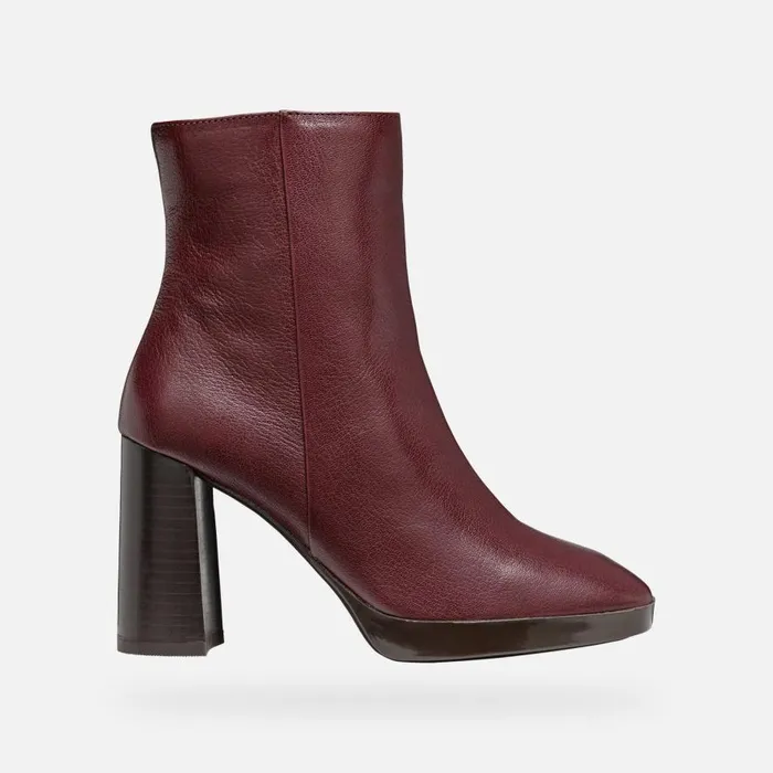Geox Ankle Boots TEULADA WOMAN Wine Highheel Ankle Boots Wine 8211 Woman