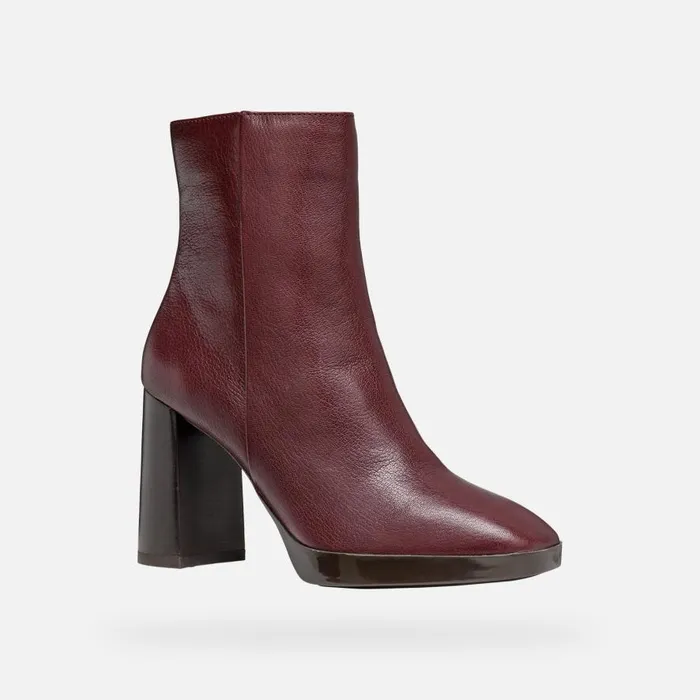 Geox Ankle Boots TEULADA WOMAN Wine Highheel Ankle Boots Wine 8211 Woman