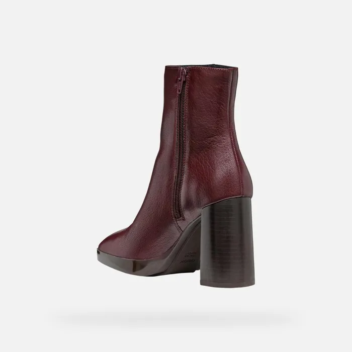 Geox Ankle Boots TEULADA WOMAN Wine Highheel Ankle Boots Wine 8211 Woman
