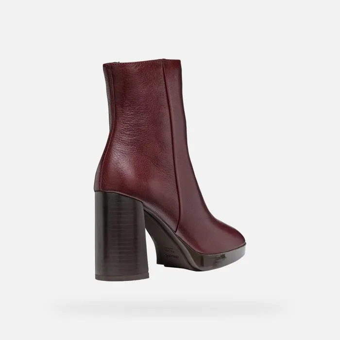 Geox Ankle Boots TEULADA WOMAN Wine Highheel Ankle Boots Wine 8211 Woman
