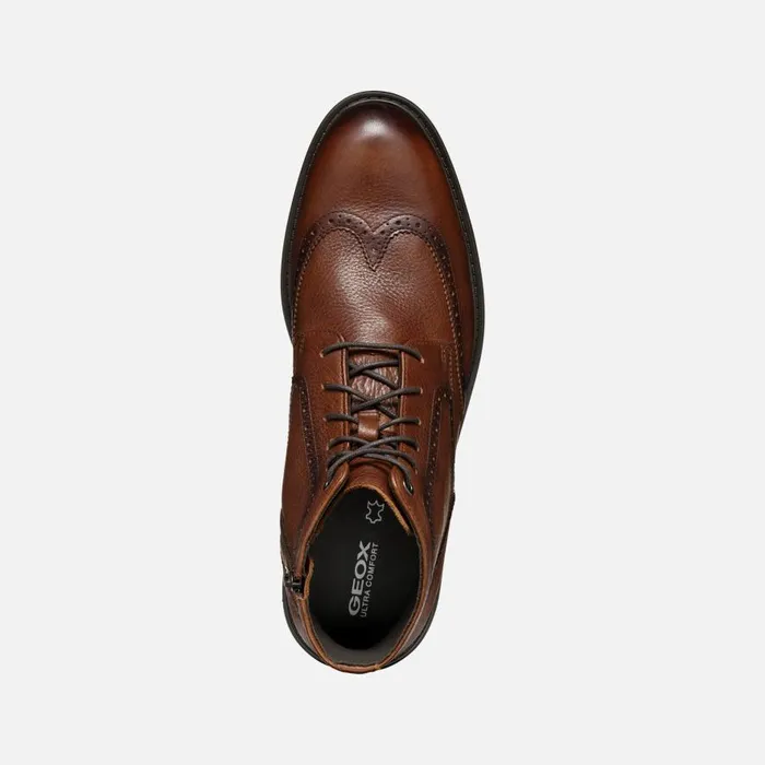 Geox Ankle Boots WALK PLEASURE C MAN Light Brown Ankle Boots With Laces Light Brown 8211 Man