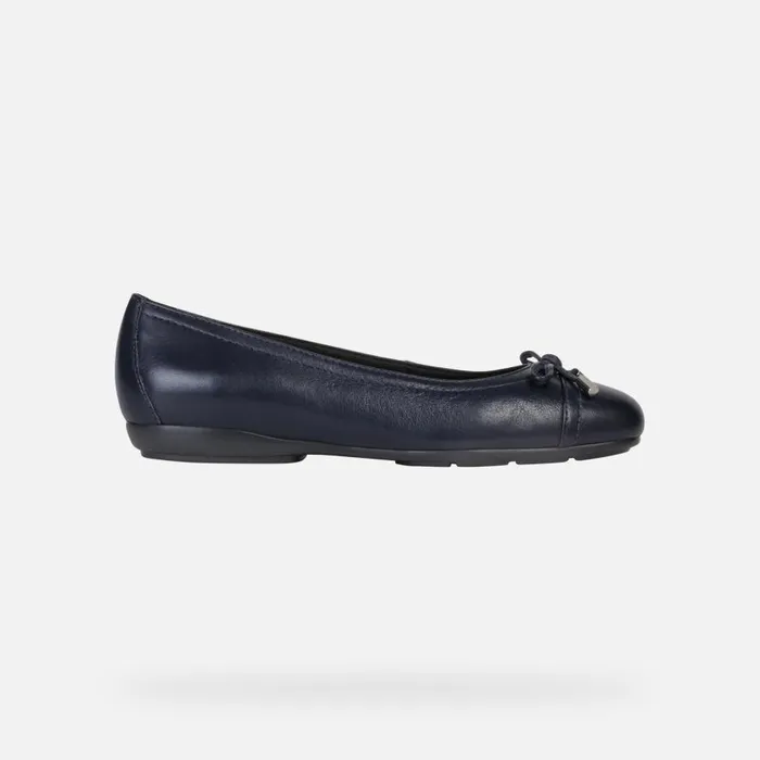 Geox Ballerinas ANNYTAH D Leather Ballerina Flats Navy Woman Geox Navy 8211 Woman
