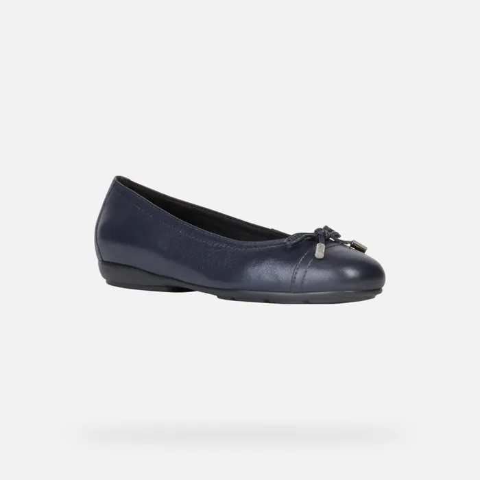 Geox Ballerinas ANNYTAH D Leather Ballerina Flats Navy Woman Geox Navy 8211 Woman