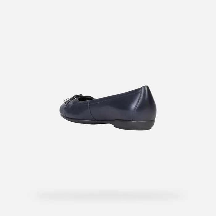Geox Ballerinas ANNYTAH D Leather Ballerina Flats Navy Woman Geox Navy 8211 Woman