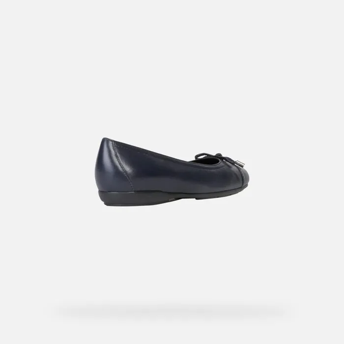 Geox Ballerinas ANNYTAH D Leather Ballerina Flats Navy Woman Geox Navy 8211 Woman