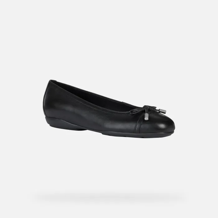 Geox Ballerinas ANNYTAH Women039s Black Leather Ballerina Flats SS Black 8211 Woman