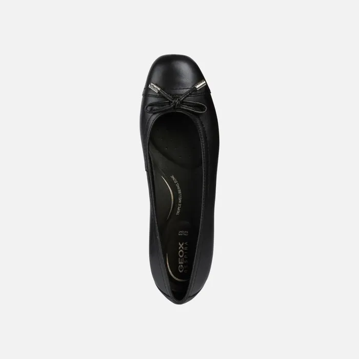 Geox Ballerinas ANNYTAH Women039s Black Leather Ballerina Flats SS Black 8211 Woman