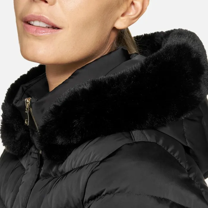 Geox Down Jackets BETTANIE WOMAN Black Fulllength Quilted Coat Black 8211 Woman