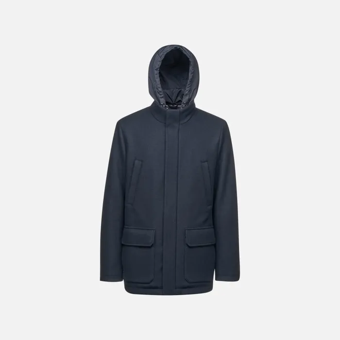 Geox Down Jackets MONREALE MAN Sky Captain Short Coat Sky Captain 8211 Man