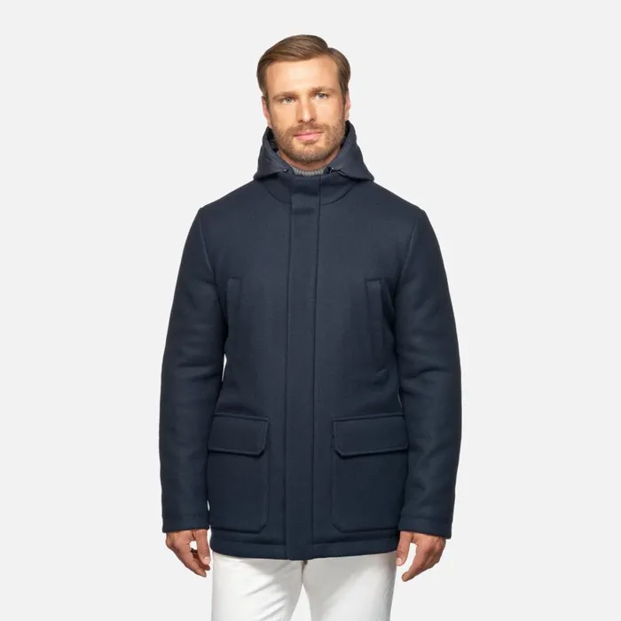 Geox Down Jackets MONREALE MAN Sky Captain Short Coat Sky Captain 8211 Man