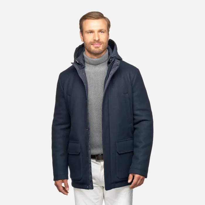 Geox Down Jackets MONREALE MAN Sky Captain Short Coat Sky Captain 8211 Man
