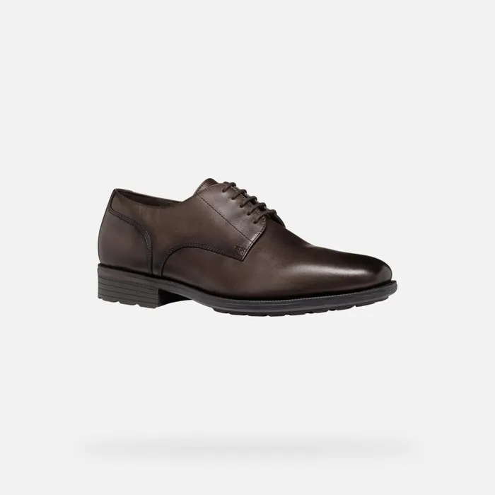 Geox Formal Shoes WALK PLEASURE F MAN Coffee Leather Shoes Coffee 8211 Man