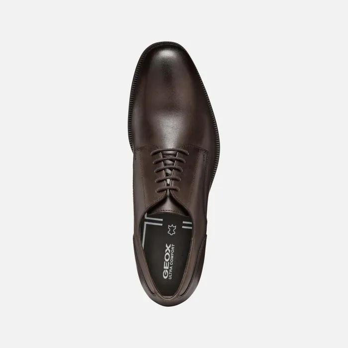 Geox Formal Shoes WALK PLEASURE F MAN Coffee Leather Shoes Coffee 8211 Man