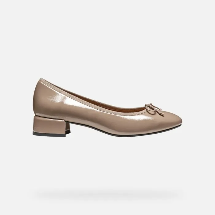 Geox Heels FLORETIA WOMAN Taupe Heeled Ballet Flats Taupe 8211 Woman