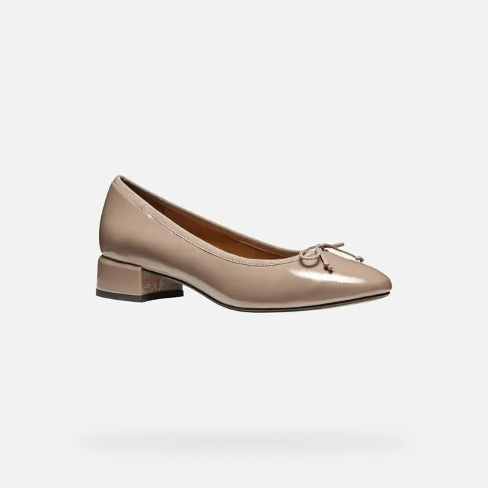 Geox Heels FLORETIA WOMAN Taupe Heeled Ballet Flats Taupe 8211 Woman
