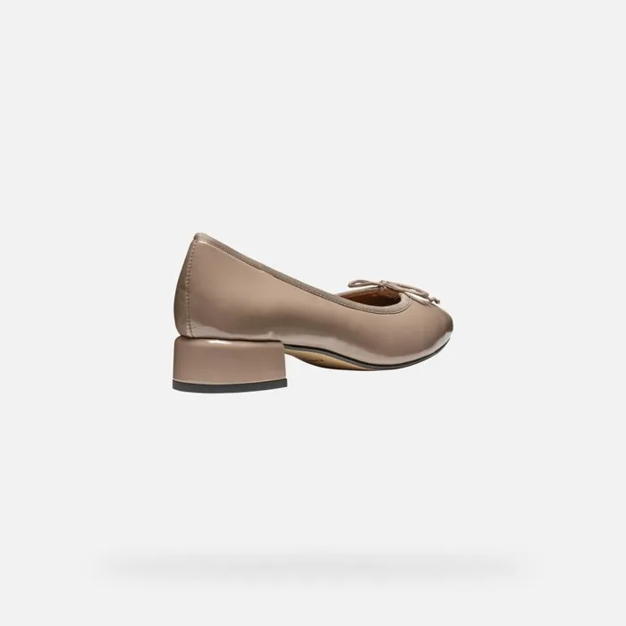 Geox Heels FLORETIA WOMAN Taupe Heeled Ballet Flats Taupe 8211 Woman