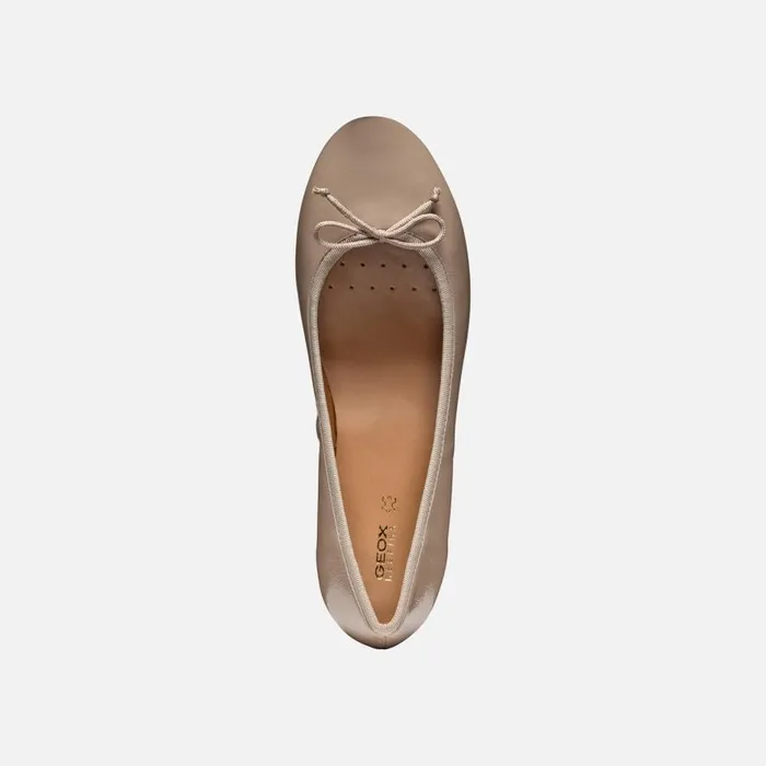 Geox Heels FLORETIA WOMAN Taupe Heeled Ballet Flats Taupe 8211 Woman
