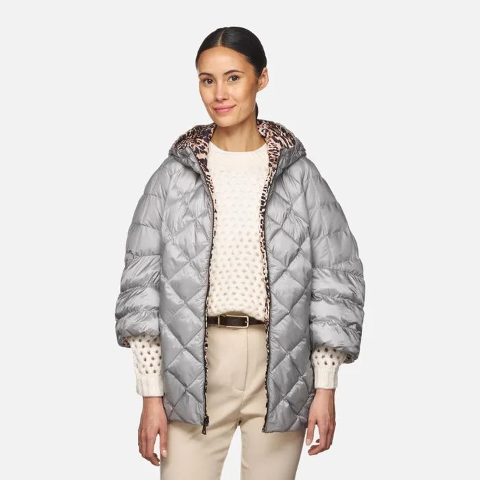 Geox Jackets DIAMOND WOMAN Cold GriffinMacula Reversible Jacket Cold Griffinmacula 8211 Woman