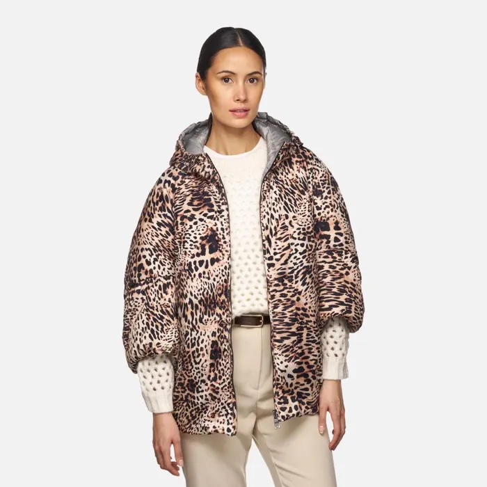 Geox Jackets DIAMOND WOMAN Cold GriffinMacula Reversible Jacket Cold Griffinmacula 8211 Woman
