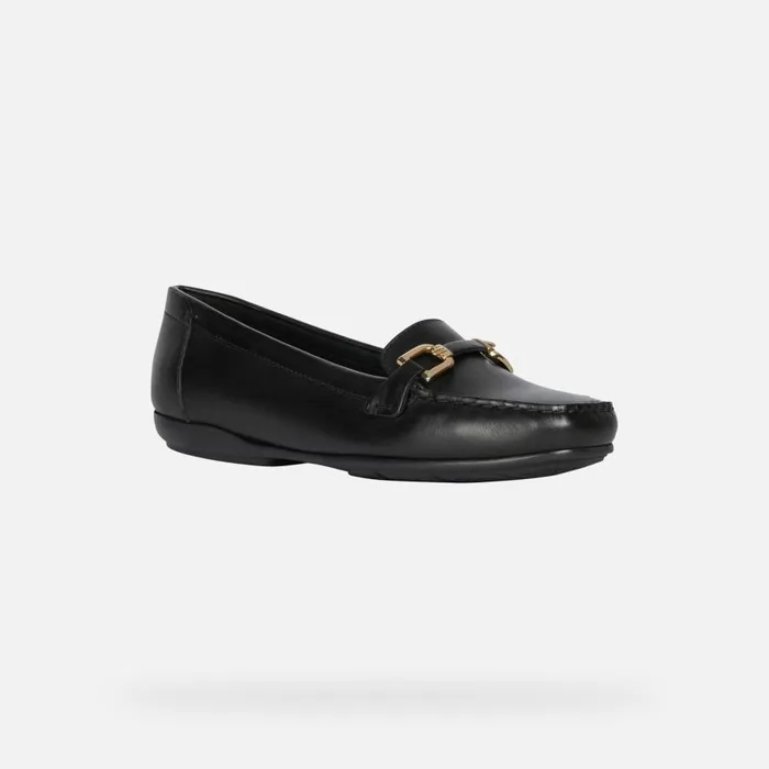 Geox Loafers ANNYTAH MOC Women039s Black Leather Loafers Geox Black 8211 Woman