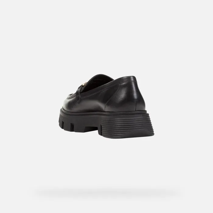 Geox Loafers VILDE WOMAN Black Leather Loafers Black 8211 Woman
