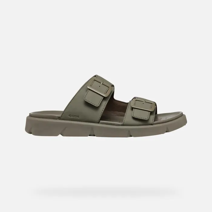 Geox Mules And Slippers XAND 2S MAN Light Olive Green Slides Shoes Light Olive Green 8211 Man