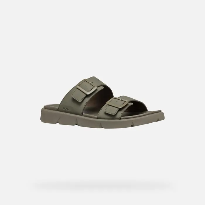 Geox Mules And Slippers XAND 2S MAN Light Olive Green Slides Shoes Light Olive Green 8211 Man