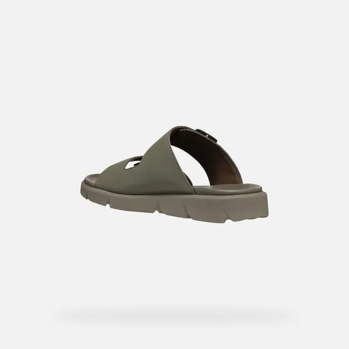 Geox Mules And Slippers XAND 2S MAN Light Olive Green Slides Shoes Light Olive Green 8211 Man